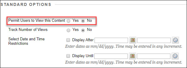 blackboard course folder view option
