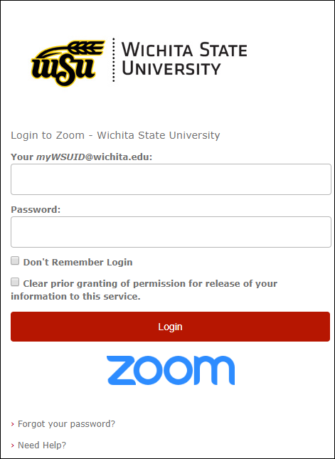 Wichita state zoom login window