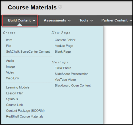 Build Content example. 