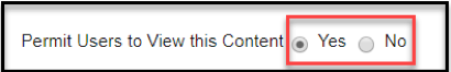 Permit Users to View this Content example. 
