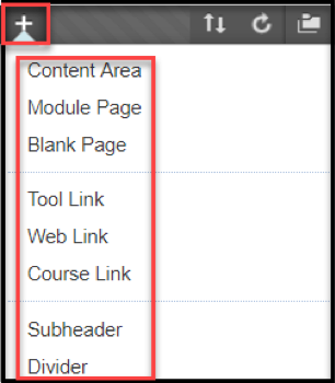 Toolbar options example. 