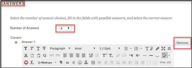 Answers section example. 