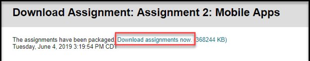 Download Assignments Now example. 