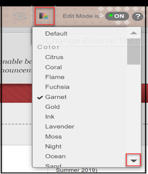 Color menu example.
