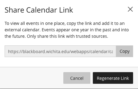 Calendar URL