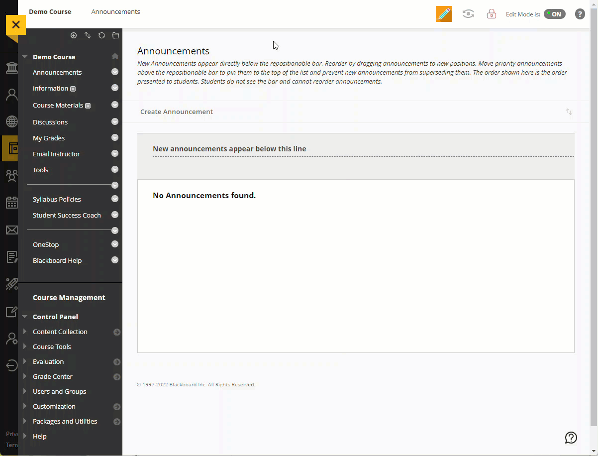 Pencil icon allows preview of courses in Ultra format