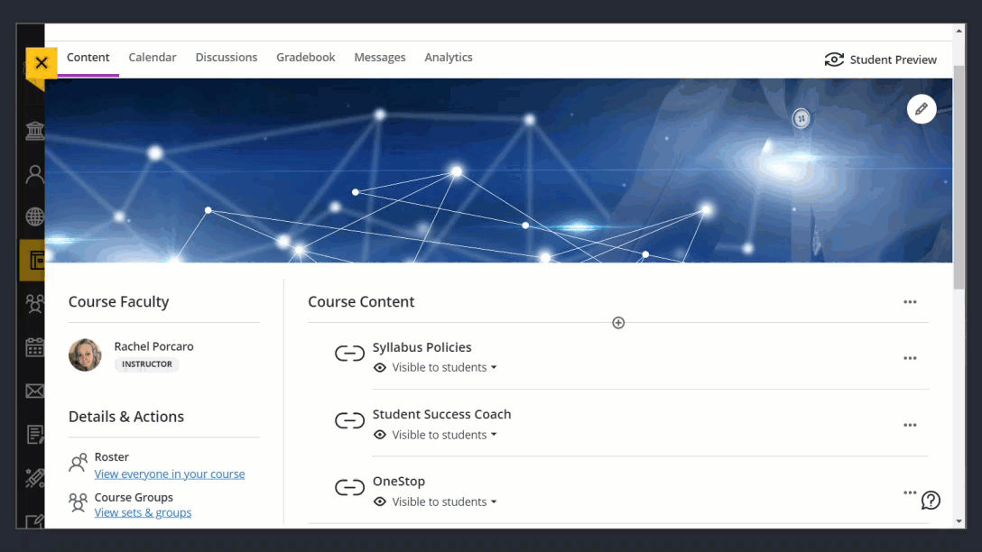 GIF showing course content menu with an arrow pointing to copy items