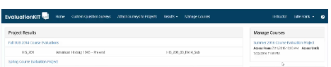 Image indicating Manage Courses box