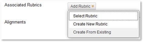 Add Rubric options in Blackboard when creating an assessment