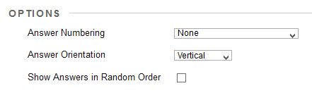 Adjust the question options