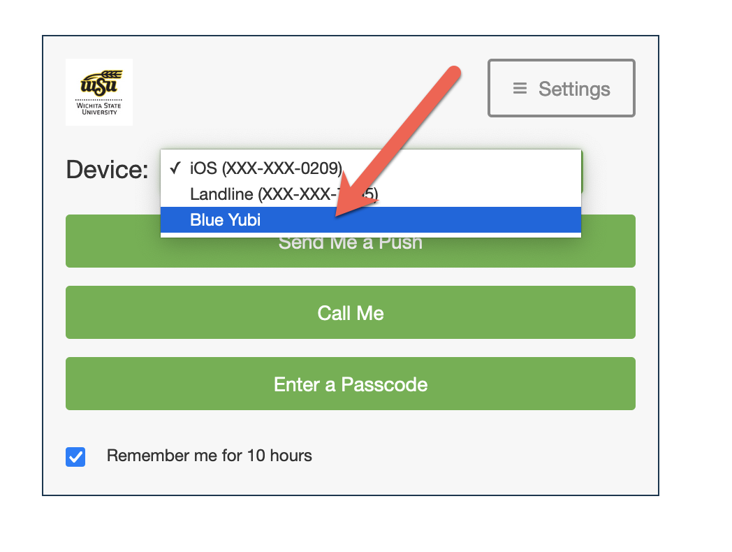 Choose the named device