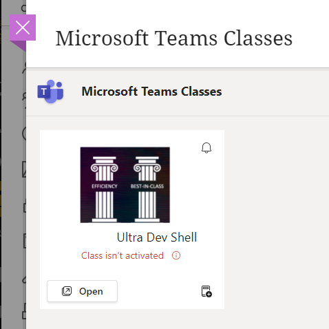 Screenshot of Class Team in Blackboard
