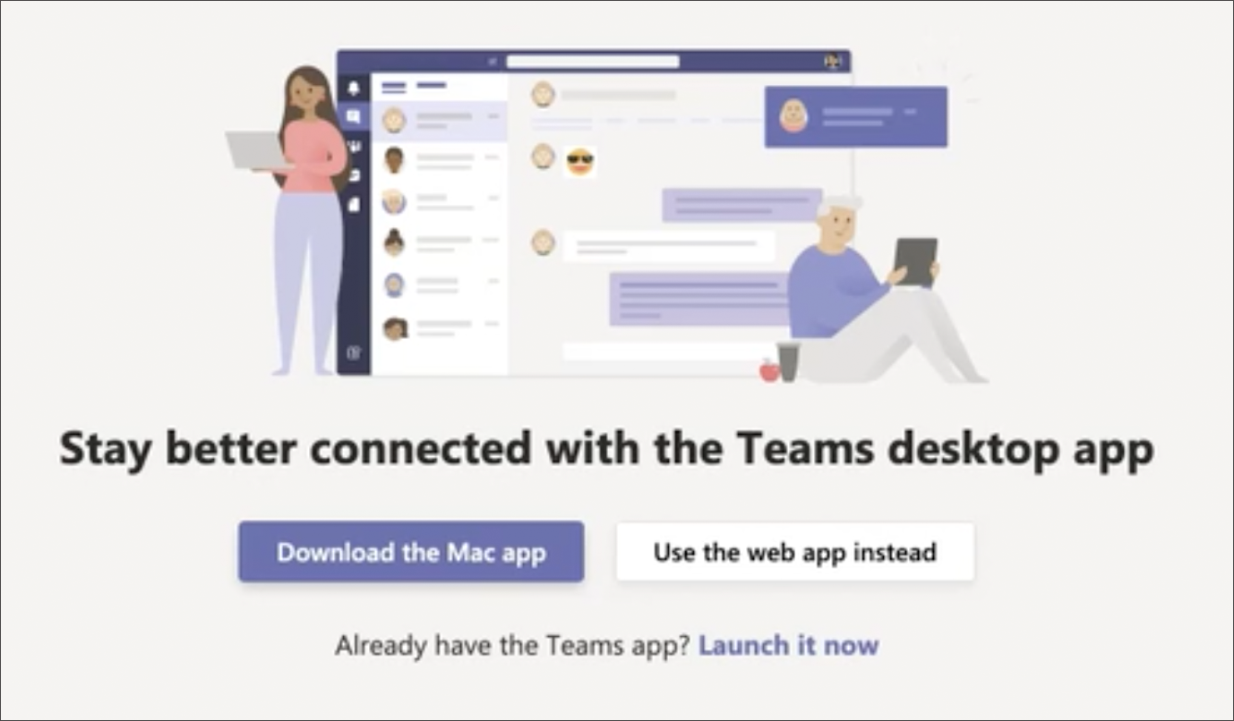 Screenshot of options for opening Teams in Blackboard