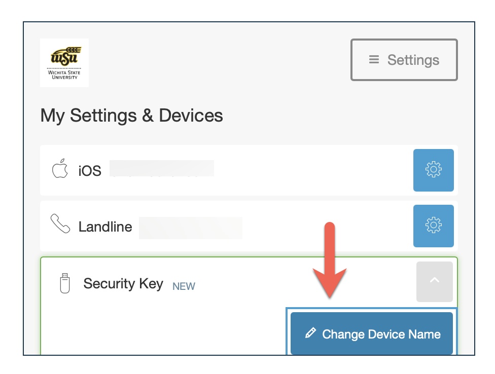 change device name indicated