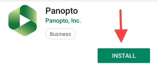 screenshot of Panopto app in Android Play store