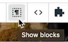 Screenshot of the Show Blocks button. 