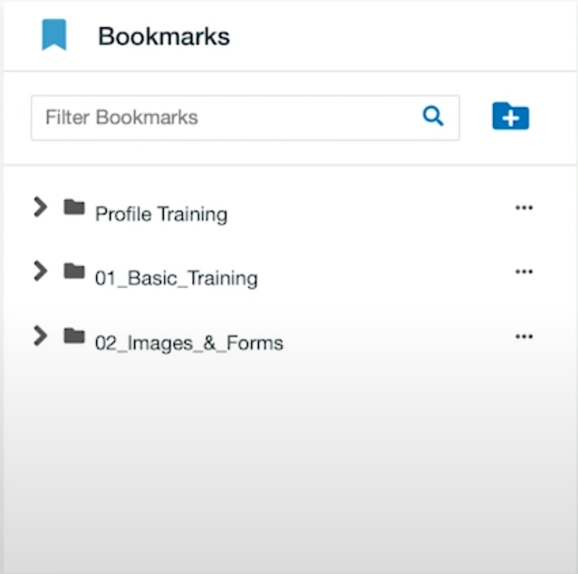 Screenshot of the Bookmarks box.