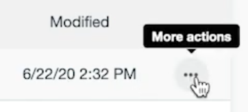 Screenshot of More Actions icon in use. 