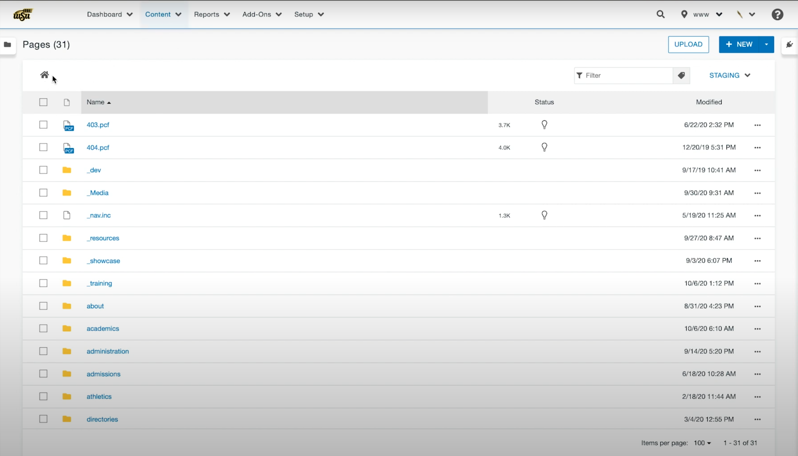 Screenshot of Page View. 