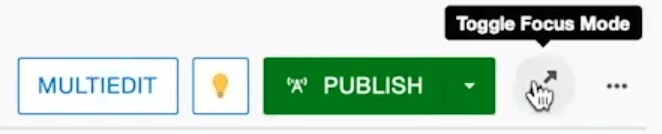 Screenshot of Toggle Focus Mode button/popup.