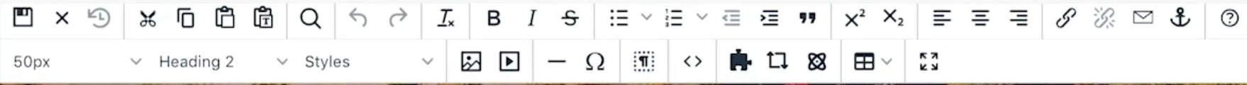 Screenshot of the new wysiwyg toolbar.