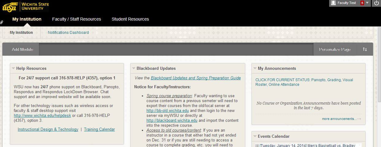 Blackboard Login Page
