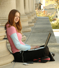 Girl and laptop