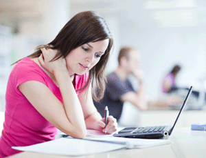 Girl studying