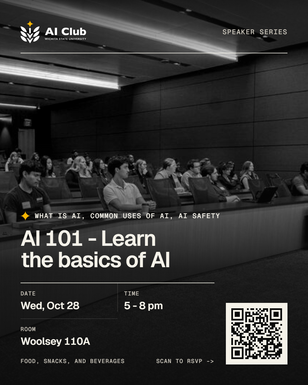 Flyer with QR code. All information is on the web page.