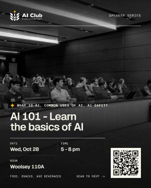 Flyer with QR code. All information is in the story.