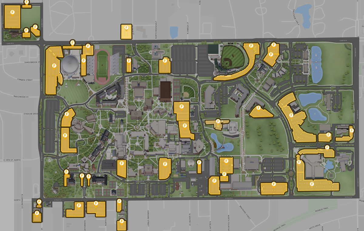 Faculty Staff Parking map