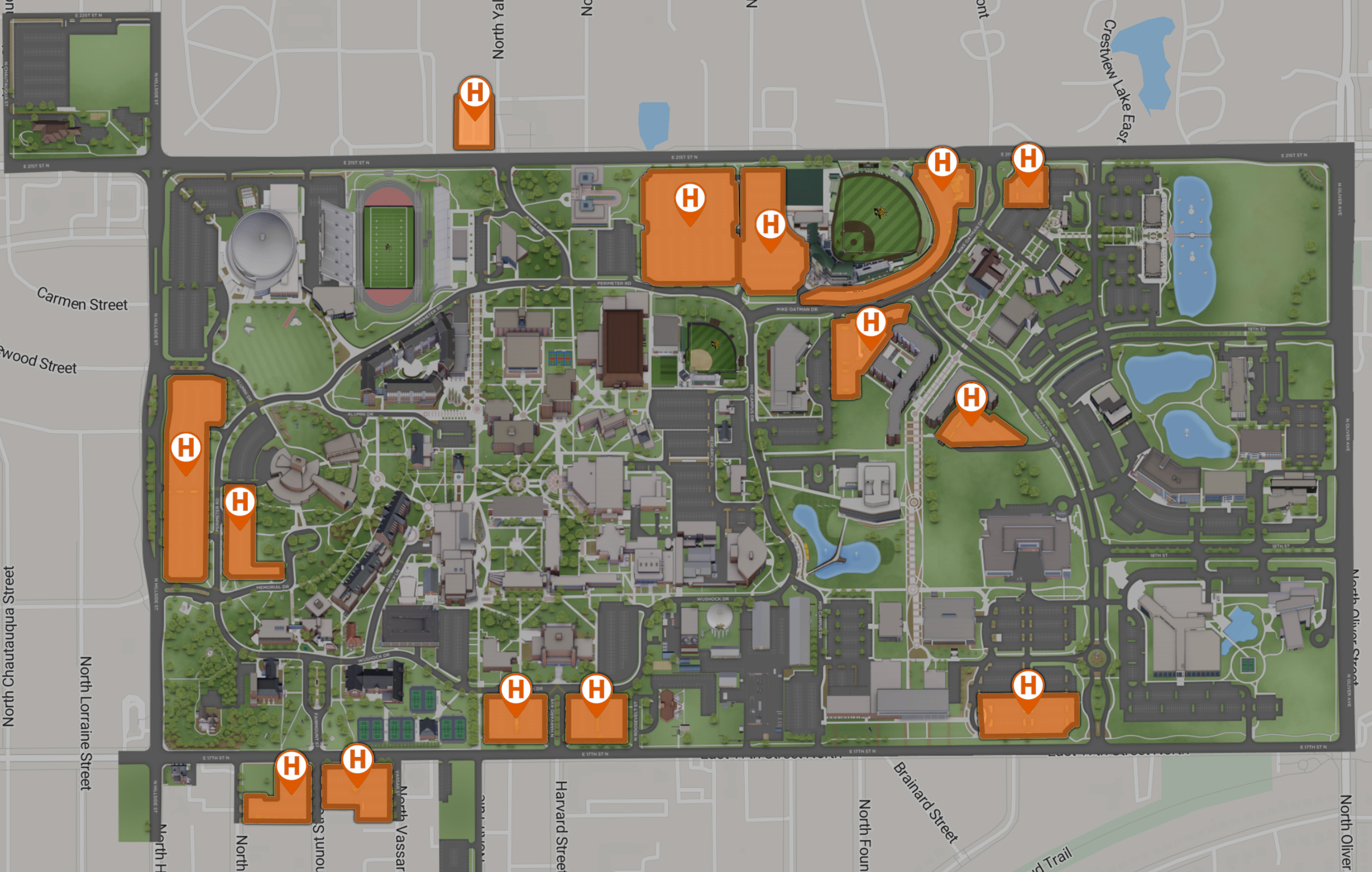 Shocker Hall Parking Map