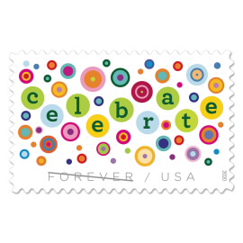 Let's Celebrate postage stamp