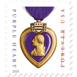 image of purple heart postage stamp