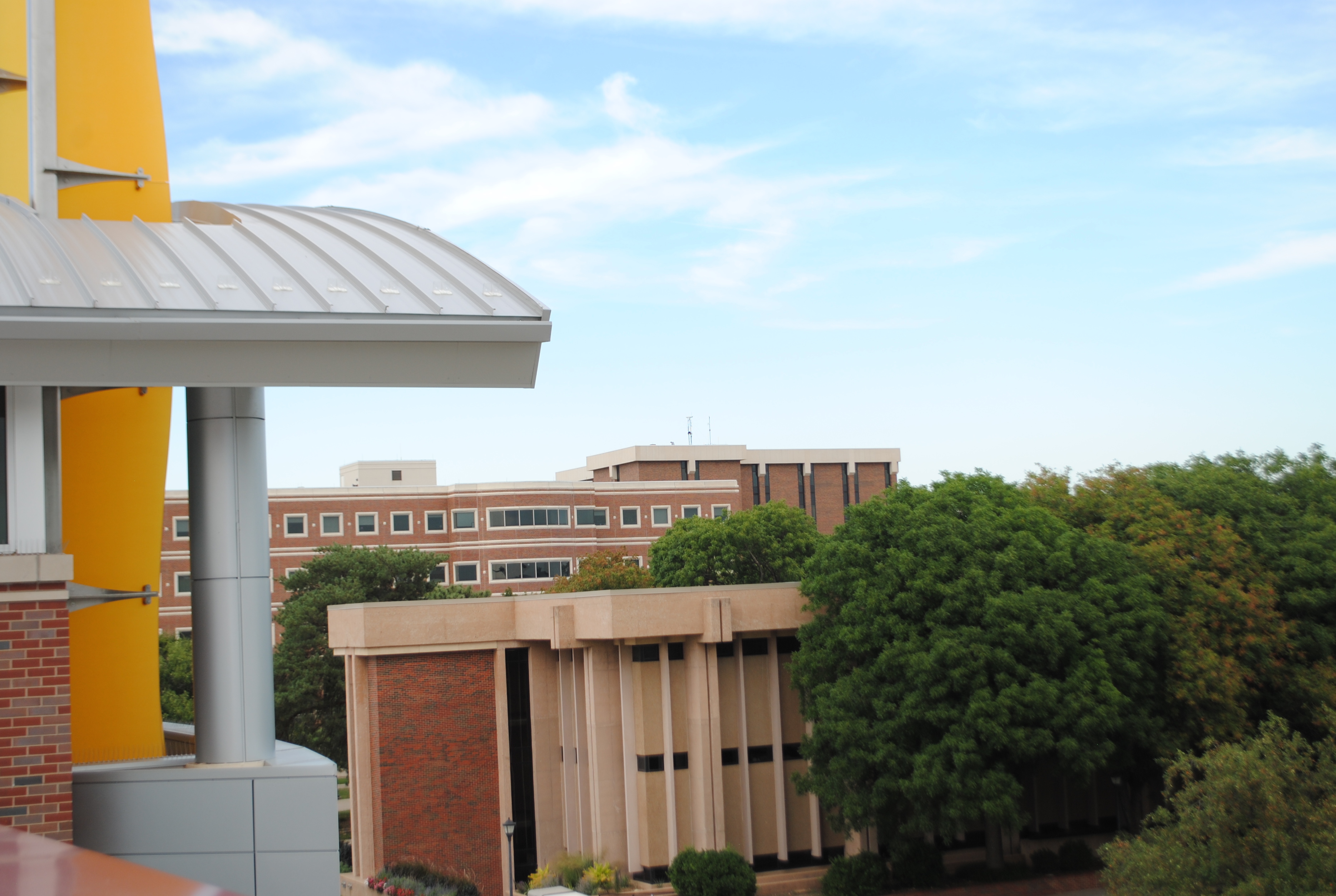 campus aerial featuring Lindquist Hall