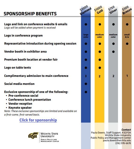 KSGFOA 2021 Sponsorship Levels