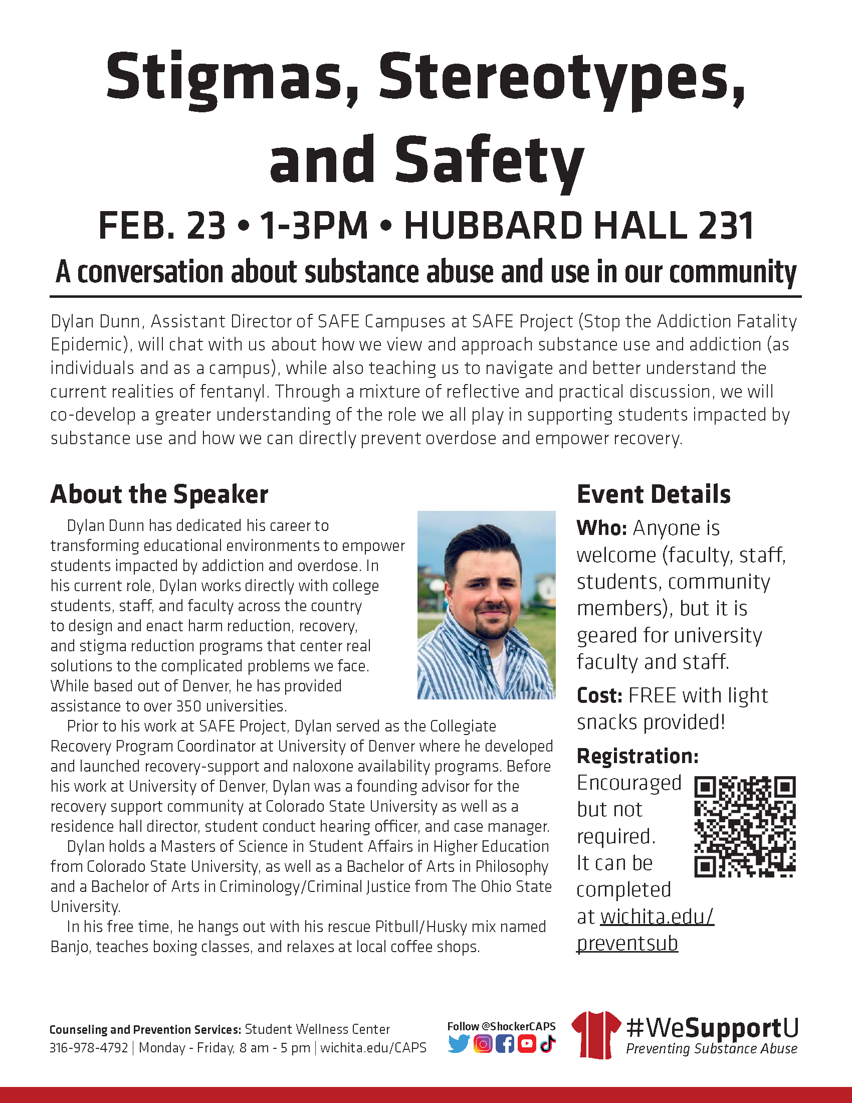 Flyer for upcoming speaker event