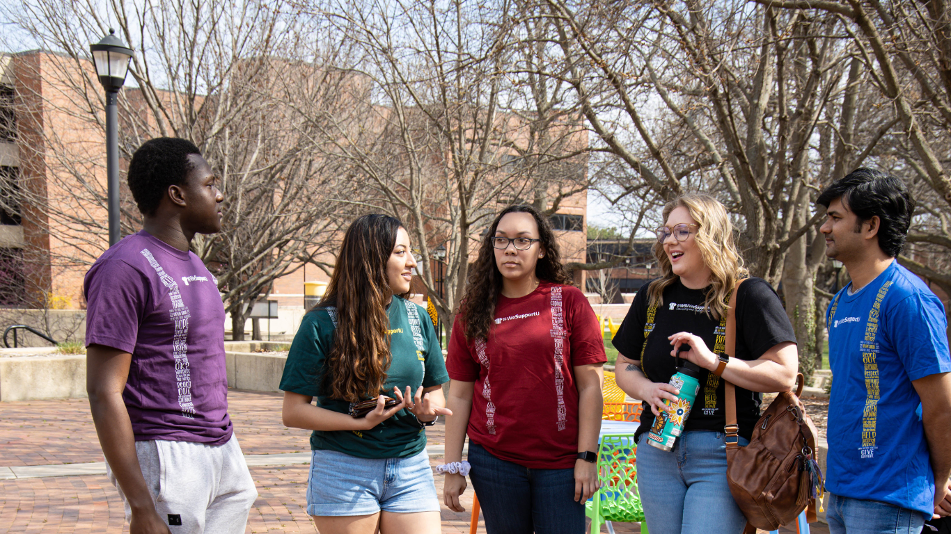 students talking
