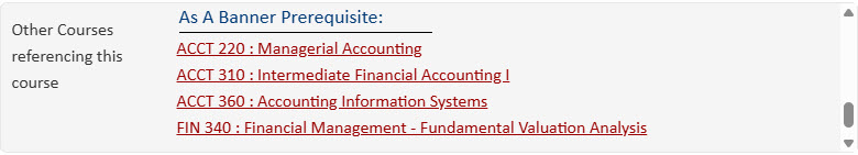 Screenshot of courses referenced in ecosystem
