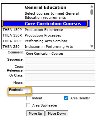 Screenshot of adding footnot to comment