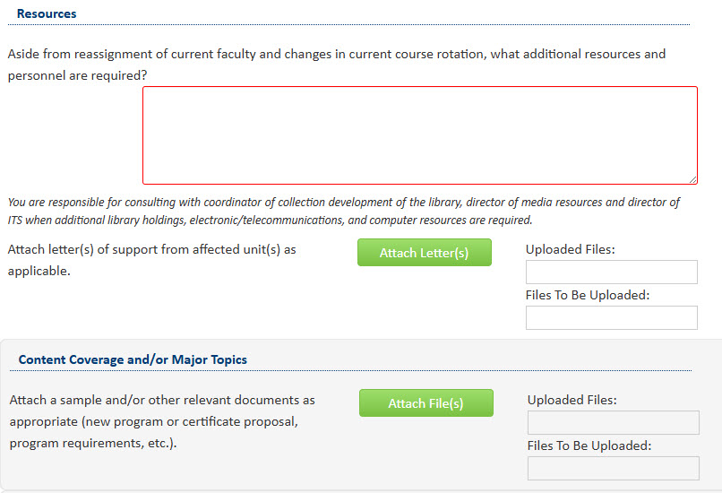 Screenshot of Resources section