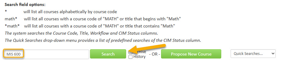 Screenshot showing the search field