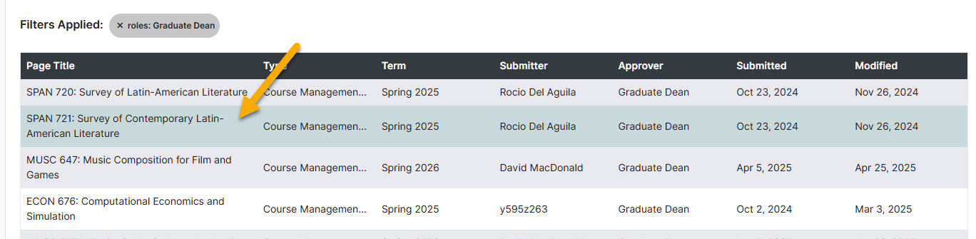 Screenshot highlighting proposals in queue