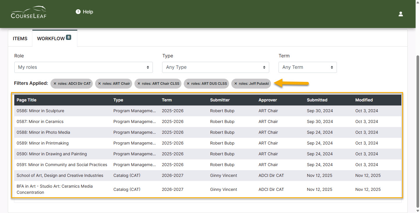 Screenshot of Workflow Tab with Proposals in Queue