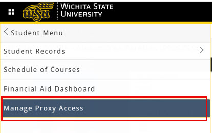 Image of Manage Proxy Access link