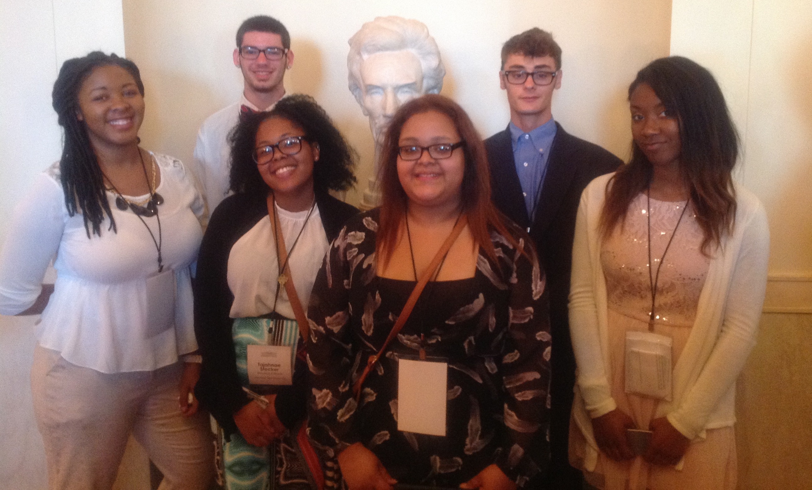 Group photo of students who attended the First Lady's Reach Higher Initiative at the White House. 