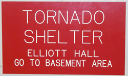 tornado shelter sign