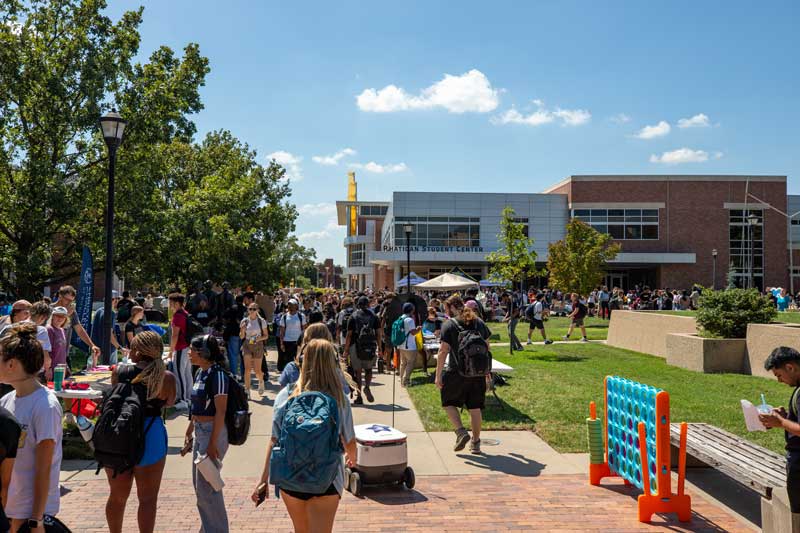 RSC with Students walking