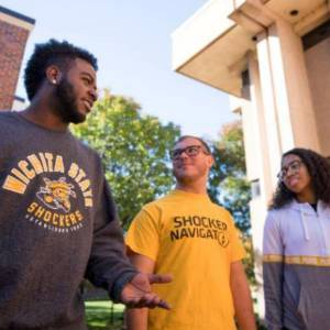 Students walking and talking