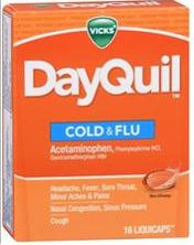 DayQuil containing 28 tablets with multi-ingrediants of Acetaminophen, Dextromethorphan, Phenylephrine